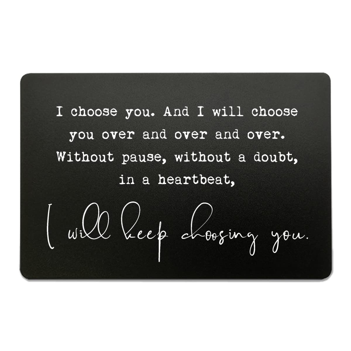 Personalized Laser Engraved Metal Card - Unique Anniversary Gift for Husband, Boyfriend & Men - Romantic Valentine's Day & Christmas Present for Him/Her - Thoughtful Keepsake for Couples (Black) - Perfect for Date Nights, Anniversaries & Special Occasions