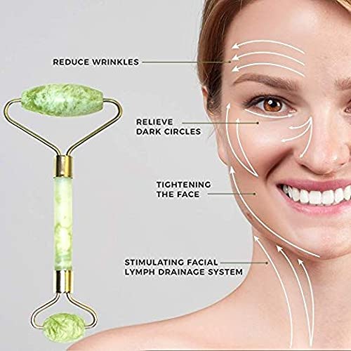 ATMIYA CREATION Natural Himalayan Stone Face Massager Roller & Gua Sha Tool for Facial Toning, Firming & Serum Absorption - Anti-Aging Beauty Skincare for Face & Neck Massage at Home or Spa