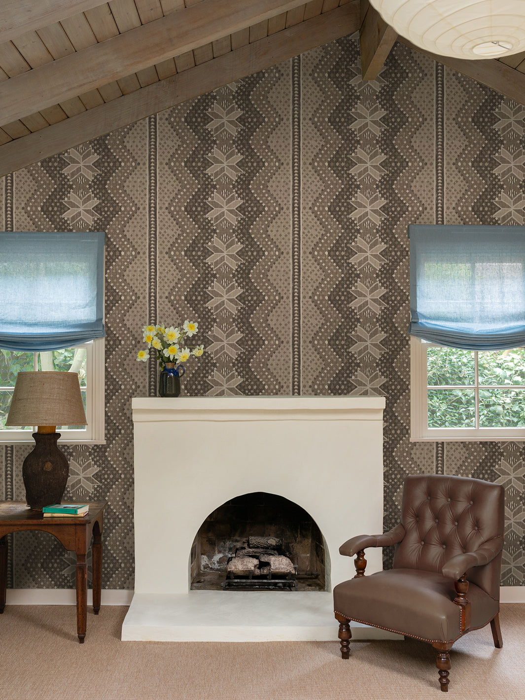 Northstar Blanket Wallpaper by Nathan Turner - Brown Textured Wall Covering for Living Room & Bedroom Decor