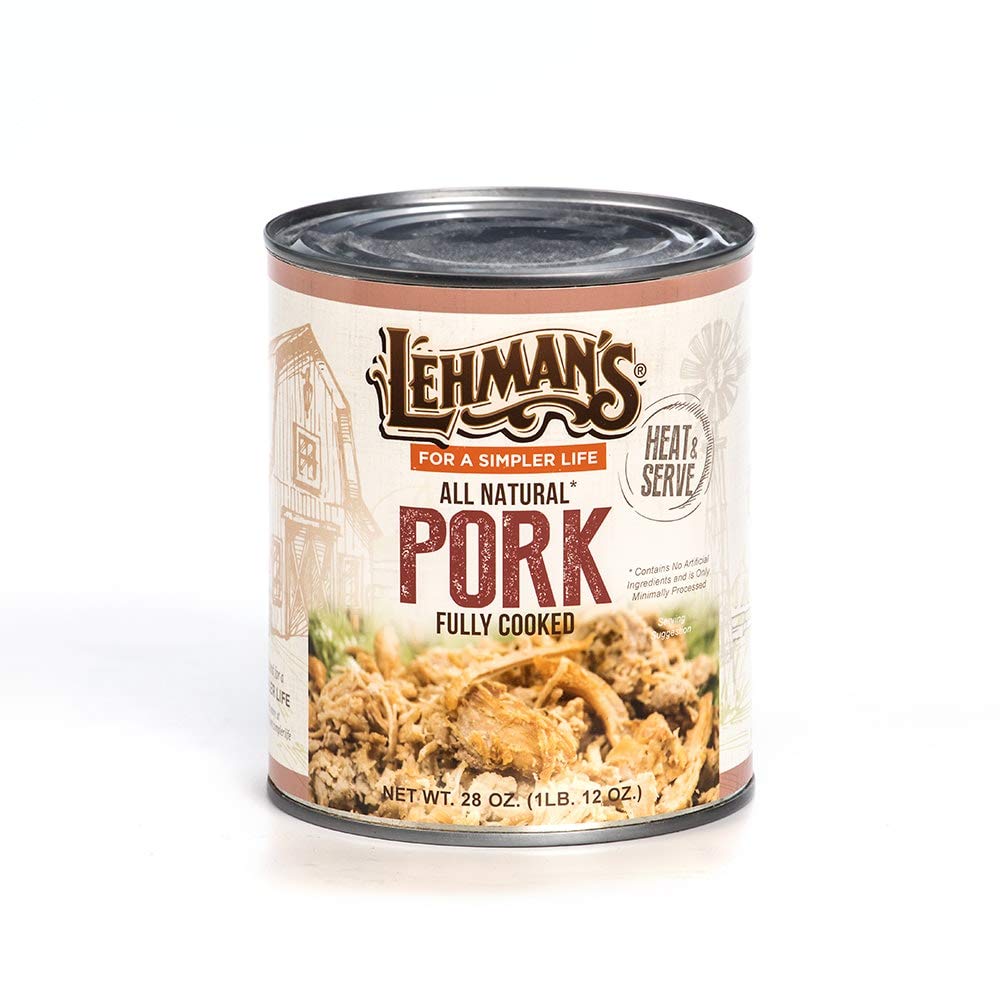 Premium All-Natural Canned Pork - USA Made Ready-to-Eat Meat (28oz, Case of 12) | Emergency Food Supply, Camping Essentials & Everyday Convenience | Long Shelf Life Protein for Survival Kits, Outdoor Adventures & Pantry Staples