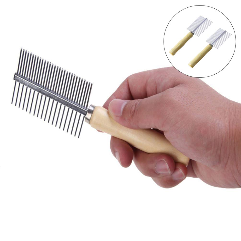 2-Pack Pet Grooming Brush for Dogs & Cats - Stain Removal Comb with Fine Teeth - Durable Dog & Cat Comb for Detangling & Cleaning - Perfect for Daily Pet Care & Grooming Supplies