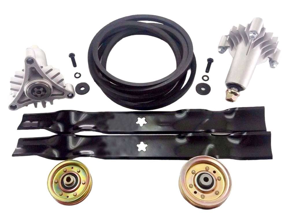 42 Inch Lawn Mower Deck Rebuild Kit for Craftsman 3 Bolt Spindles - Replaces Blade Pulley Belt 130794, 173437, 134149, 173438, 144959 - Complete Tune-Up Kit for Smooth Lawn Maintenance & Mower Repair