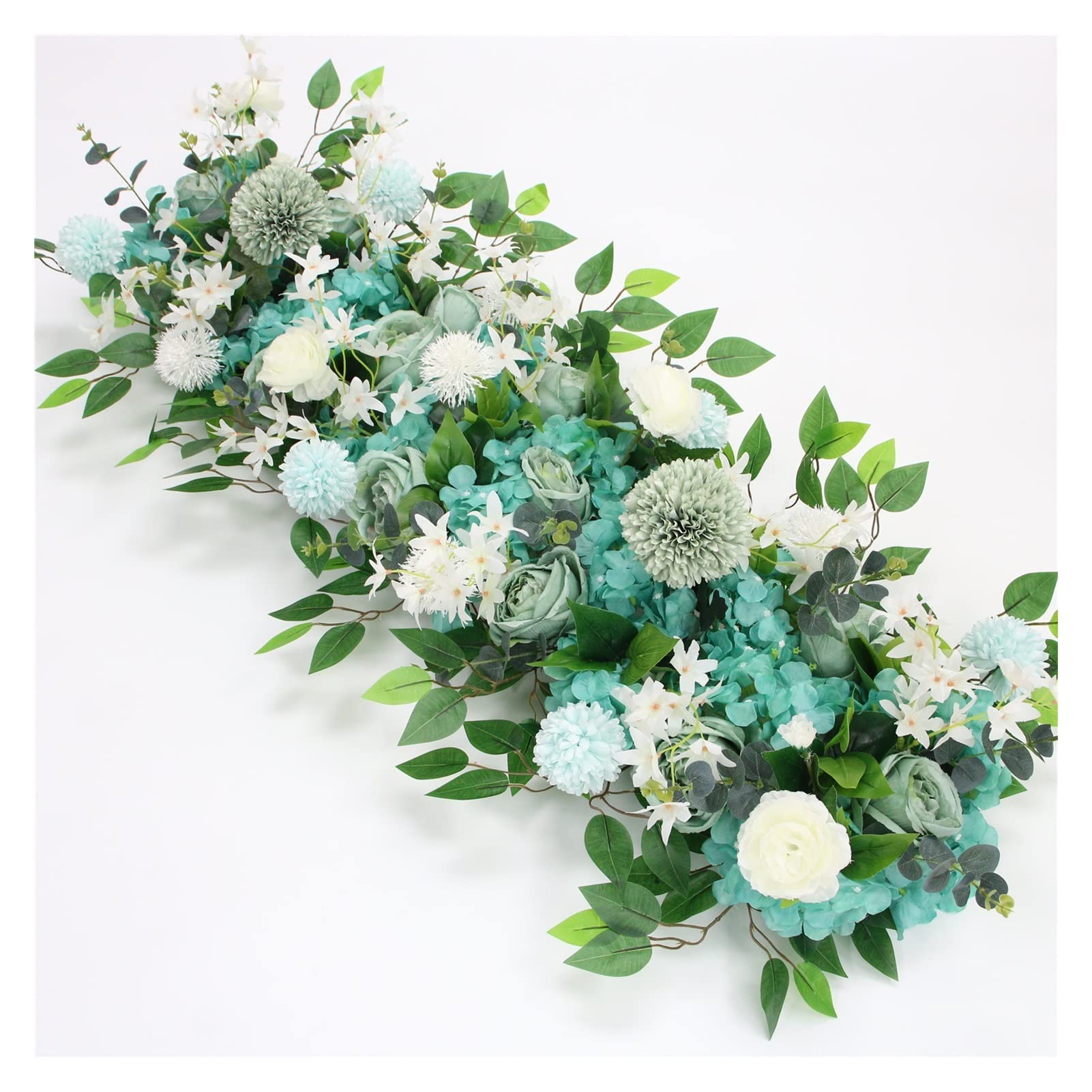50-100cm DIY Silk Peony & Rose Flower Wall Arrangement - Artificial Wedding Floral Decor for Iron Arch Backdrop, Bridal Shower, Home Decor (Blue, 100cm) - Perfect for Weddings, Parties & Event Decoration