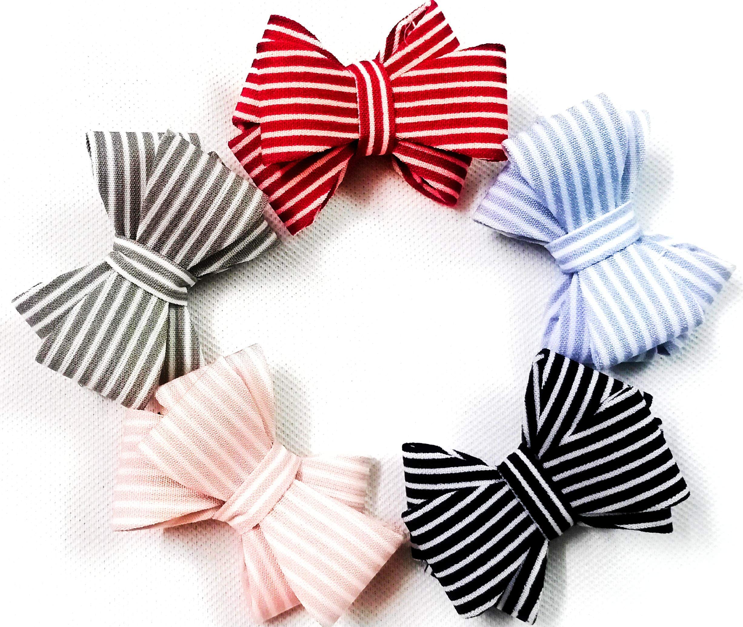 Rubela Sonpal Women's Hair Clips - 5 Piece Multicolor Polka Dot Bow Hairpins Set (Red, Black, Blue) | Stylish Hair Accessories for Parties, Weddings & Everyday Wear