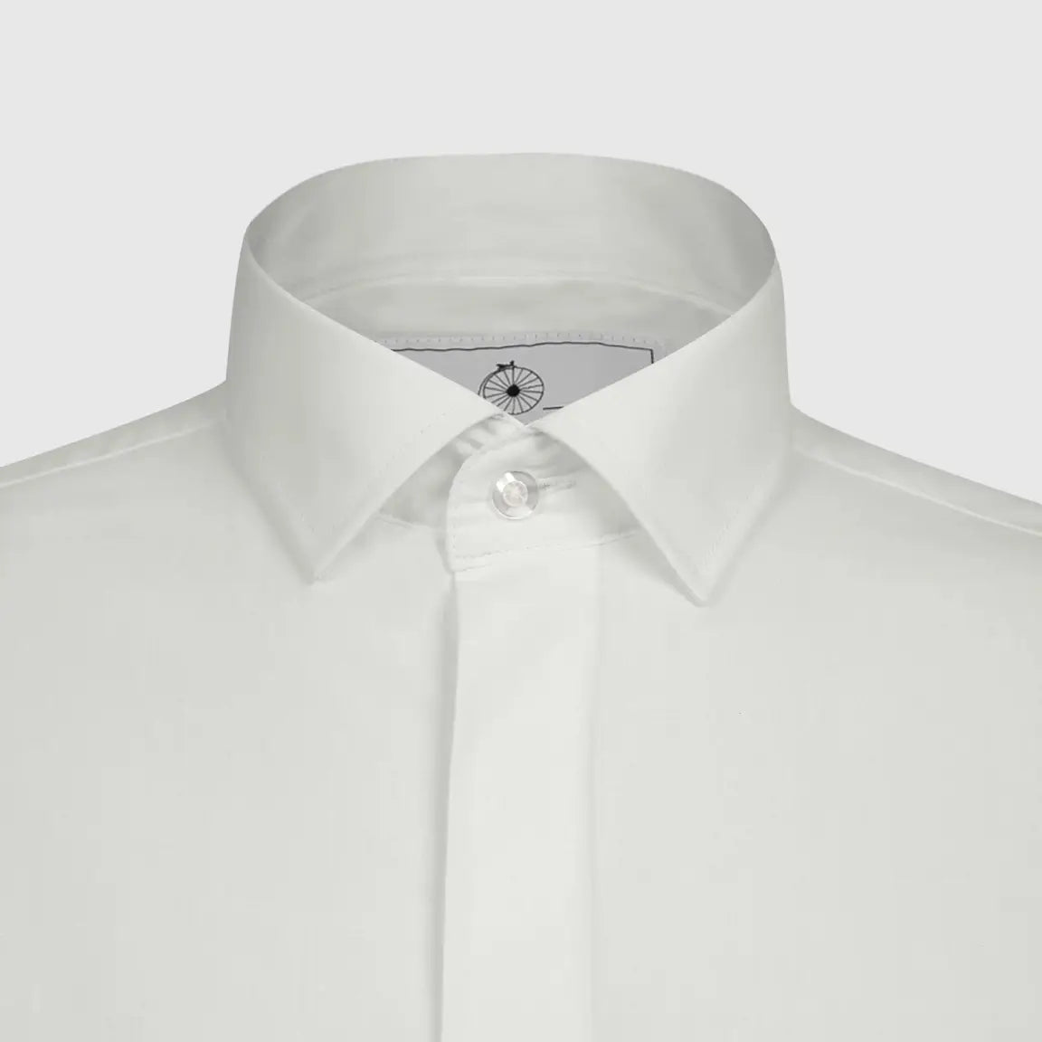 LA Smith Ivory Modern Fit Fly Front Dress Shirt for Men - Premium Business & Formal Wear - Office, Wedding & Special Occasions