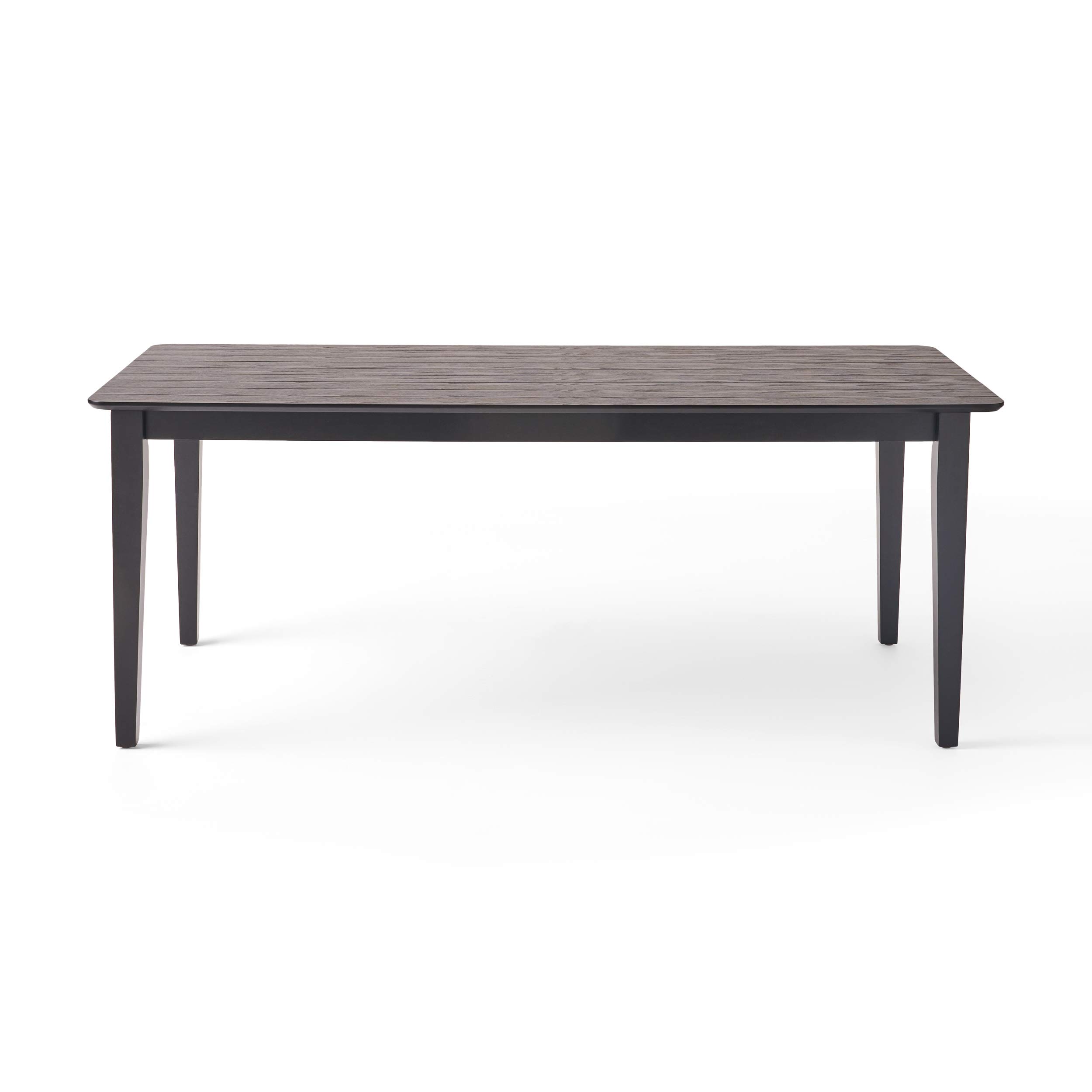 GDFStudio 8-Seat Farmhouse Dining Table - Rectangular Rustic Kitchen Table with Black Finish for Family Gatherings & Entertaining