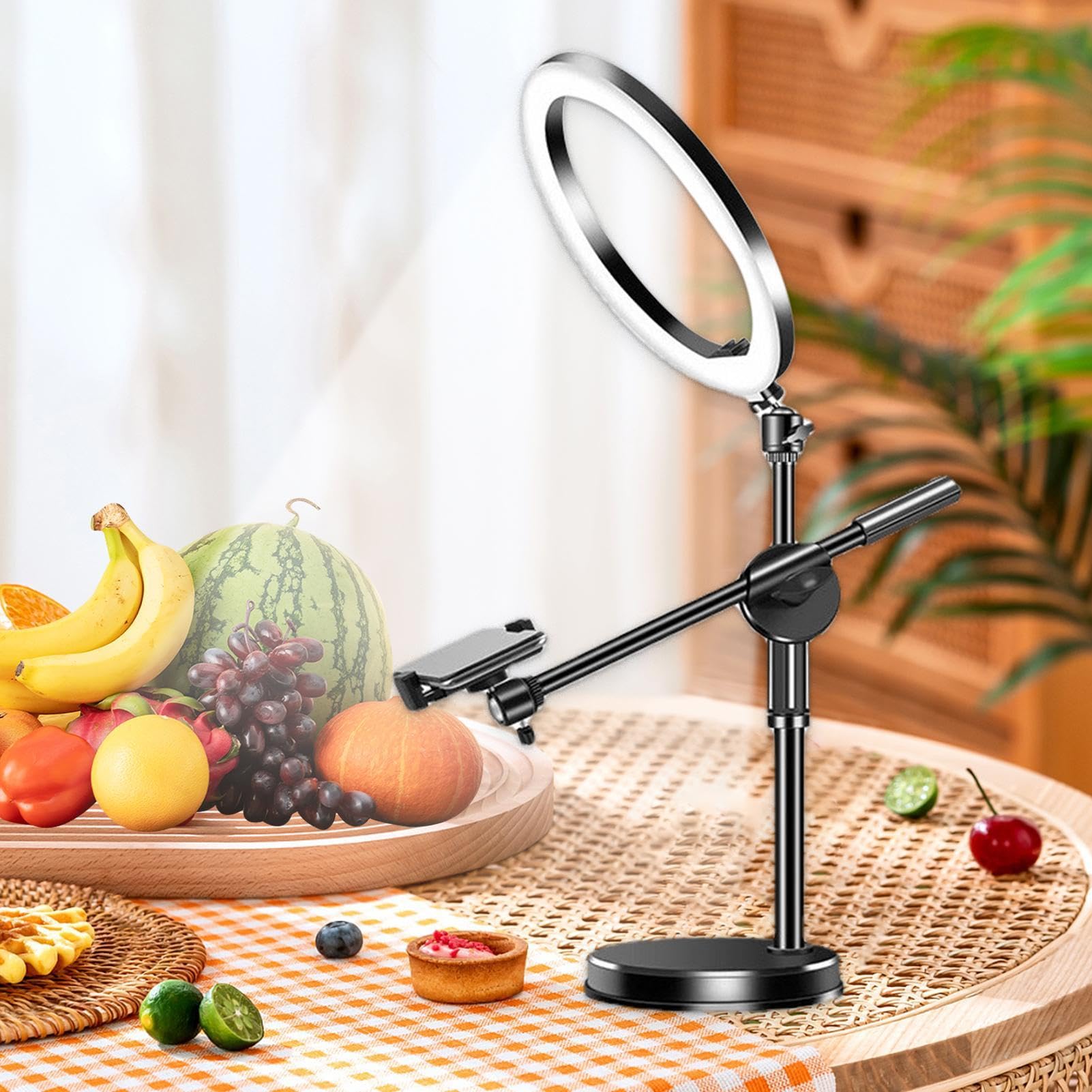 Overhead Phone & Camera Mount Tripod Stand for Live Streaming, Online Teaching, Video Production - Perfect for Content Creators, Vloggers, and Online Educators