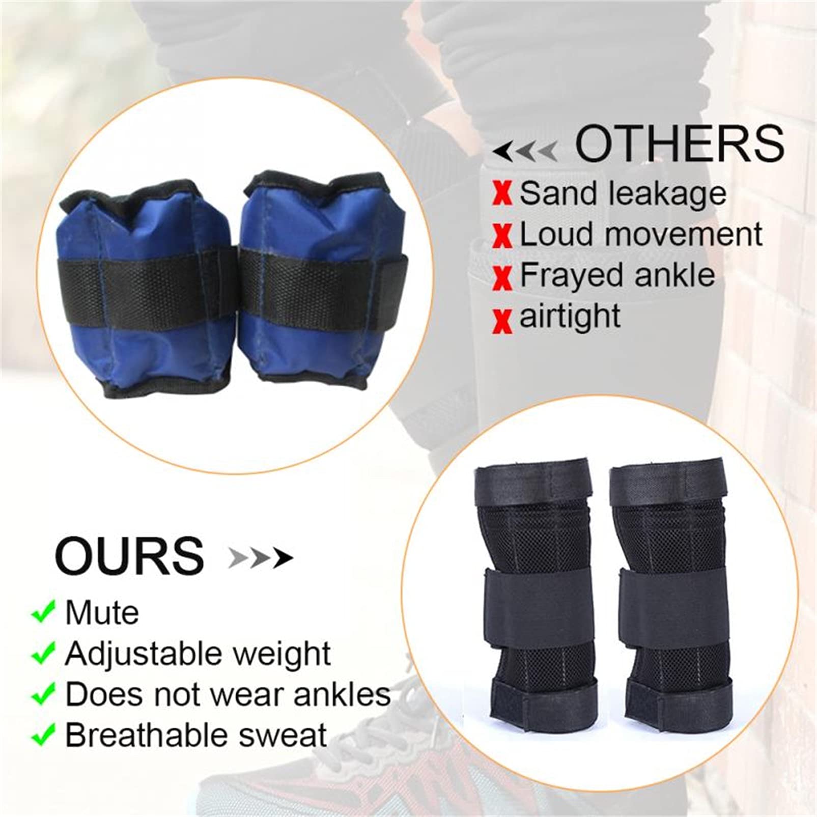 Adjustable Weighted Ankle Weights Set - Unisex Breathable Leg Weights for Strength Training, Running, Jogging & Walking - Perfect for Home Gym Workouts & Outdoor Fitness Training