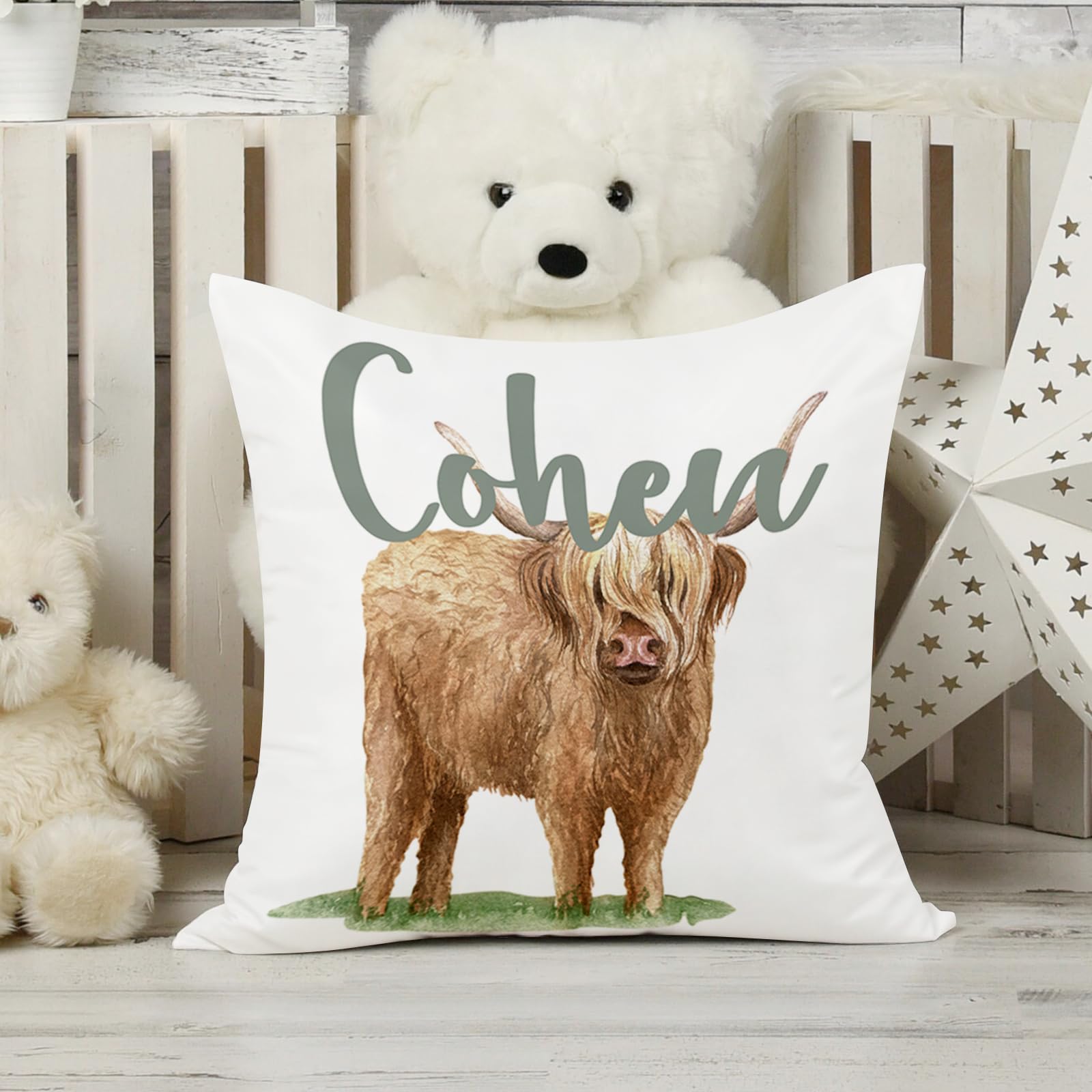 Custom Personalized 5-Piece Cow Theme Baby Crib Bedding Set for Boys & Girls - Soft Toddler Blanket & Comfortable Crib Sheets (Fixed Size) | Nursery Decor, Baby Shower Gift, Newborn Essentials