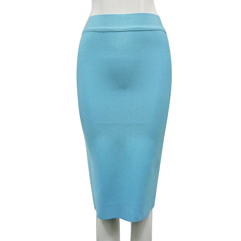16 Colors Rayon Bandage Skirt - Knee Length Tight Party Skirt in Pink, Green, Black | Perfect for Night Club, Dance Party & Casual Outfits