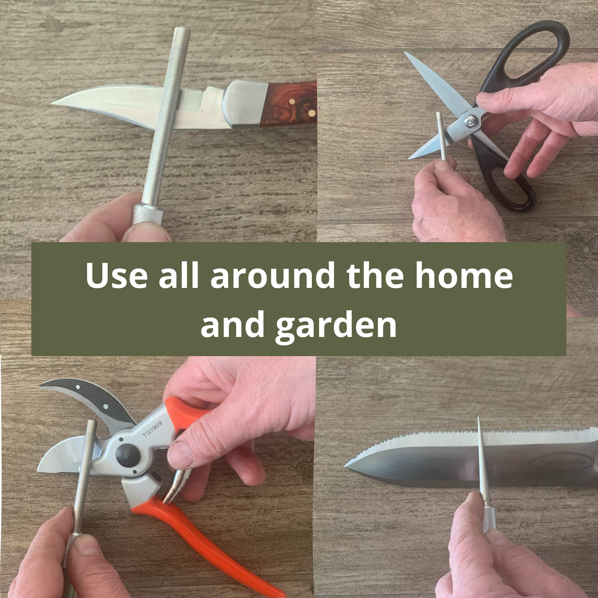 Premium Diamond Sharpener for Garden Tools - Sharpens Pruners, Shears, Knives & More | Multi-Purpose Sharpening Tool for Gardening, Kitchen & Outdoor Use | by Truly Garden