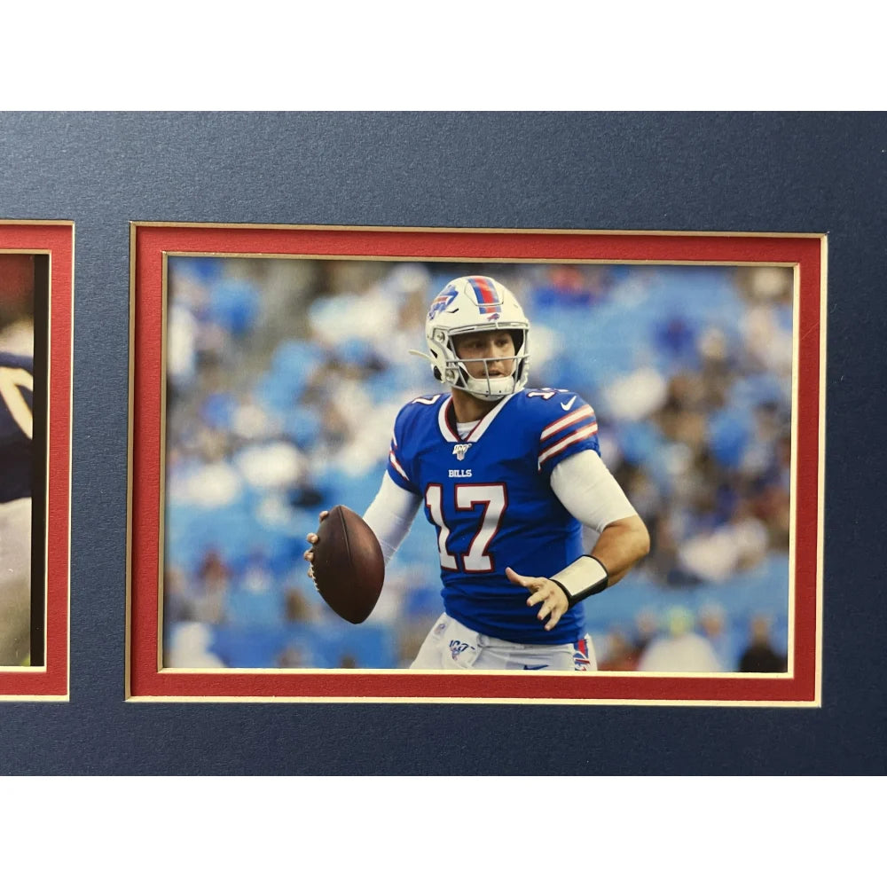 Buffalo Bills Fan License Plate Framed Collage - Josh Allen & Jim Kelly Memorabilia for Man Cave, Sports Bar, or Game Room Decor