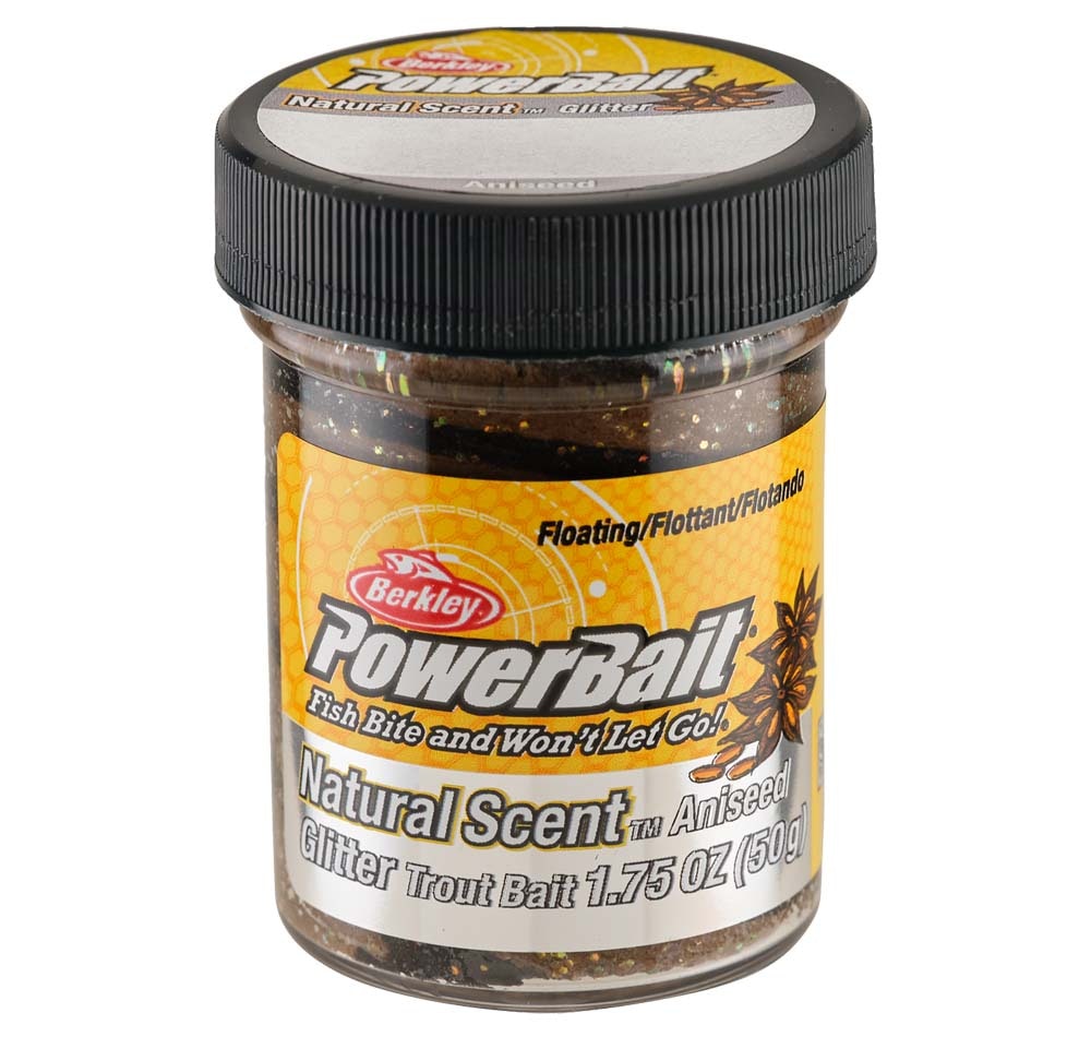 Berkley PowerBait Natural Scent Glitter Trout Fishing Bait - Attracts More Fish with Sparkle & Scent - Perfect for Freshwater Lakes & Rivers