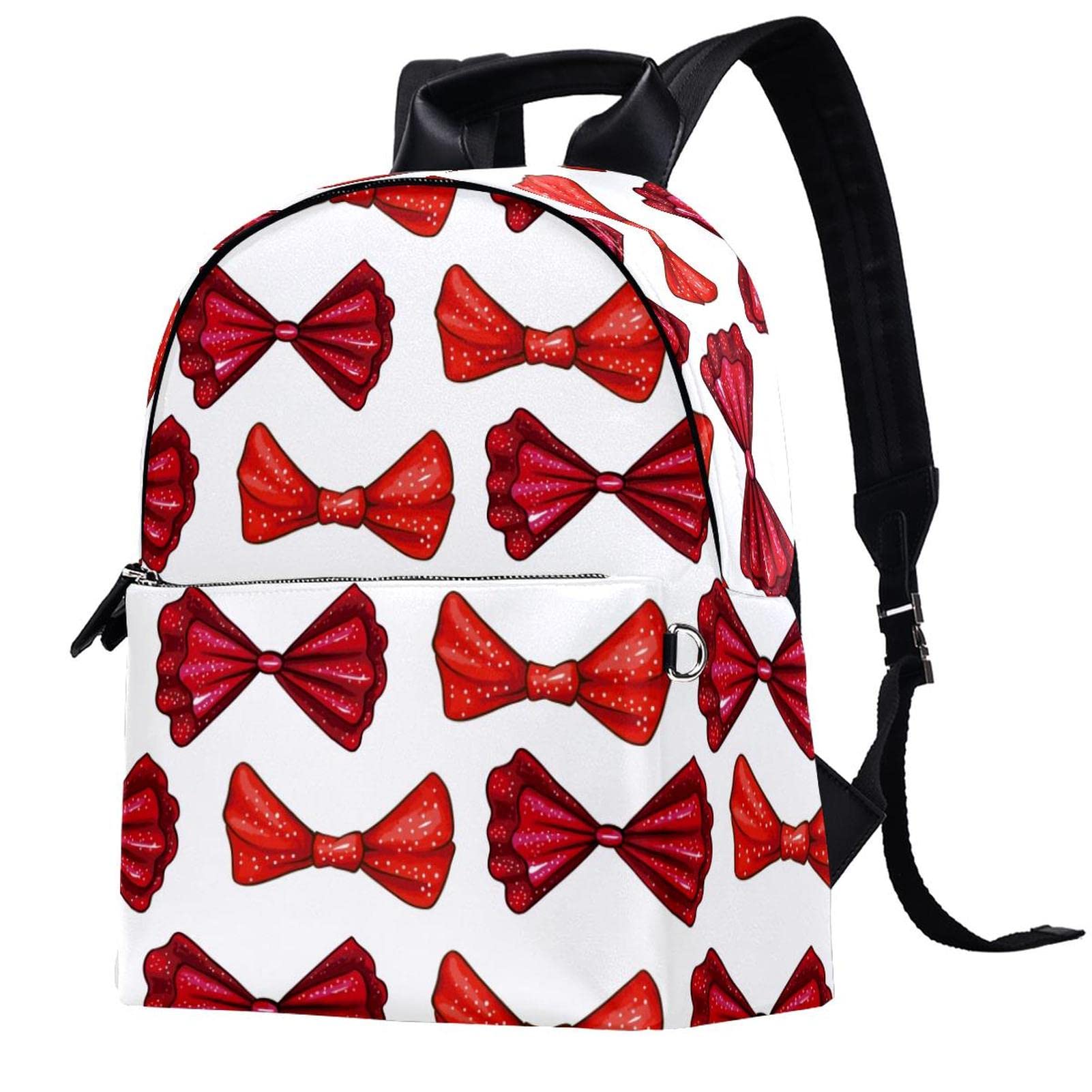 Red Leather Laptop Backpack for Women - Travel & College Use