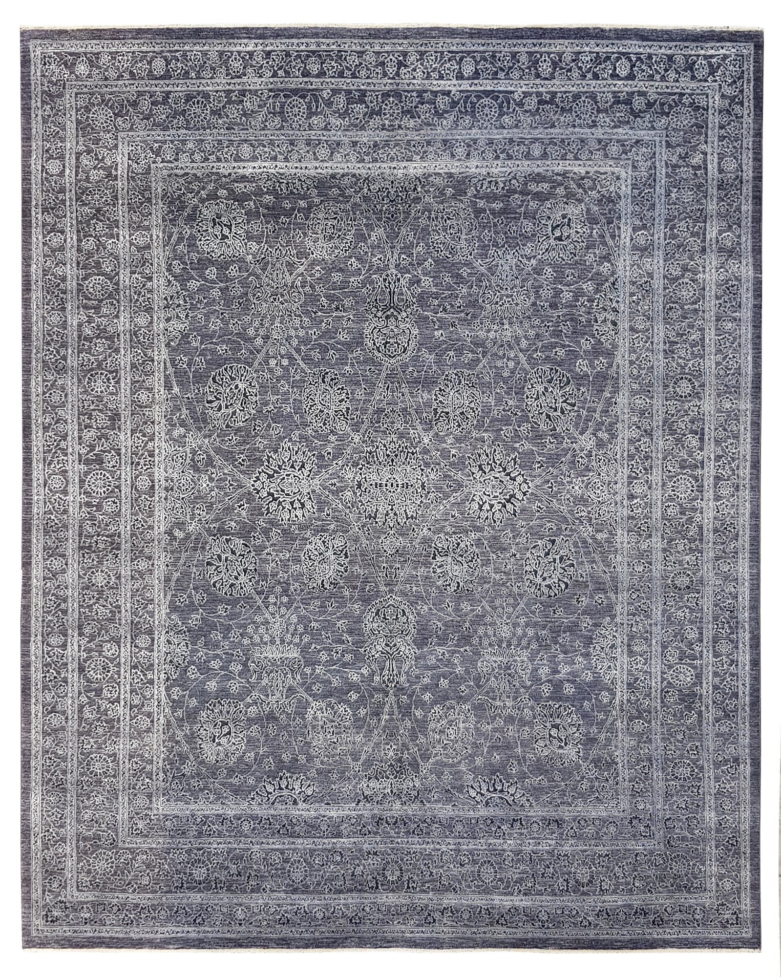 Handwoven Agra Area Rug - Traditional Indian Design, Soft & Durable (J64082) - Perfect for Living Room, Bedroom, or Office Decor