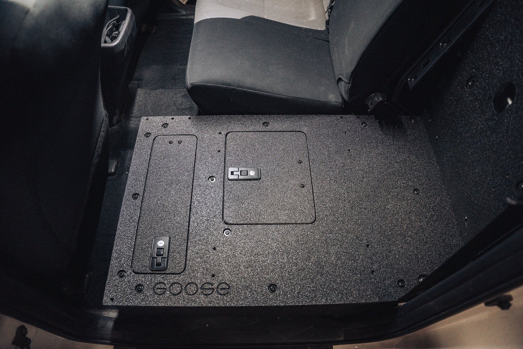 2005-2023 Toyota Tacoma Double Cab Goose Gear 2nd Row Seat Delete Kit - Rear Seat Replacement for Storage & Organization - Perfect for Camping, Off-Roading & Work Trucks