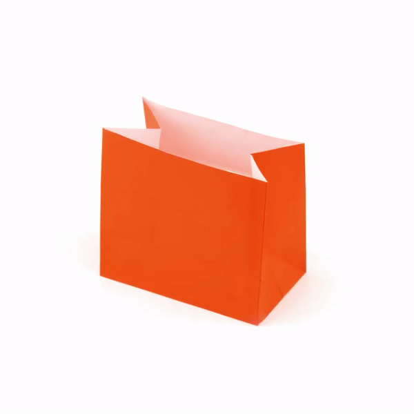 Eco-Friendly Tangerine Orange Paper Snack Bags 3.75