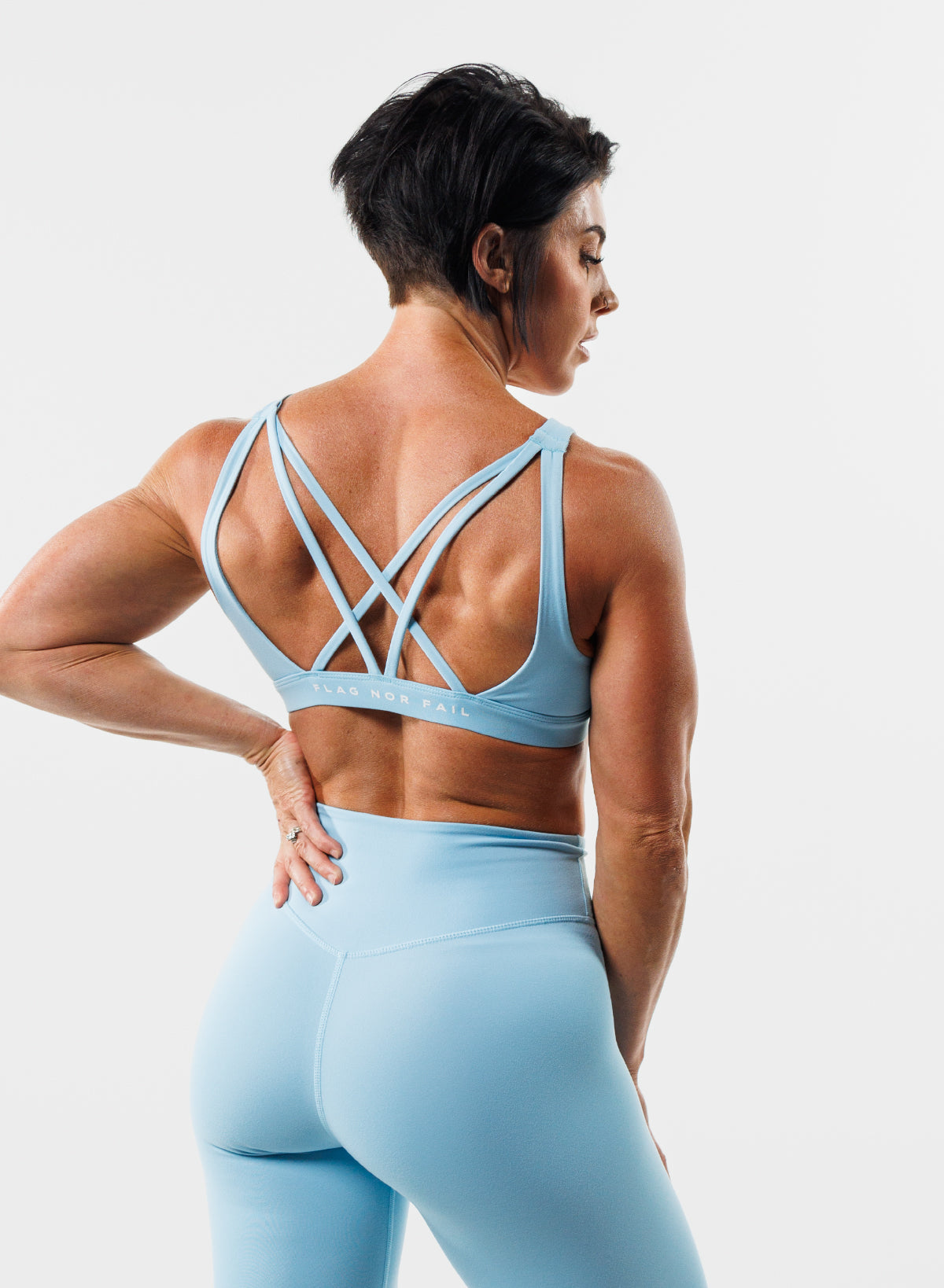 Crisscross Essential Bra - Comfortable Wireless Support for Yoga, Workouts & Everyday Wear - Sky Blue
