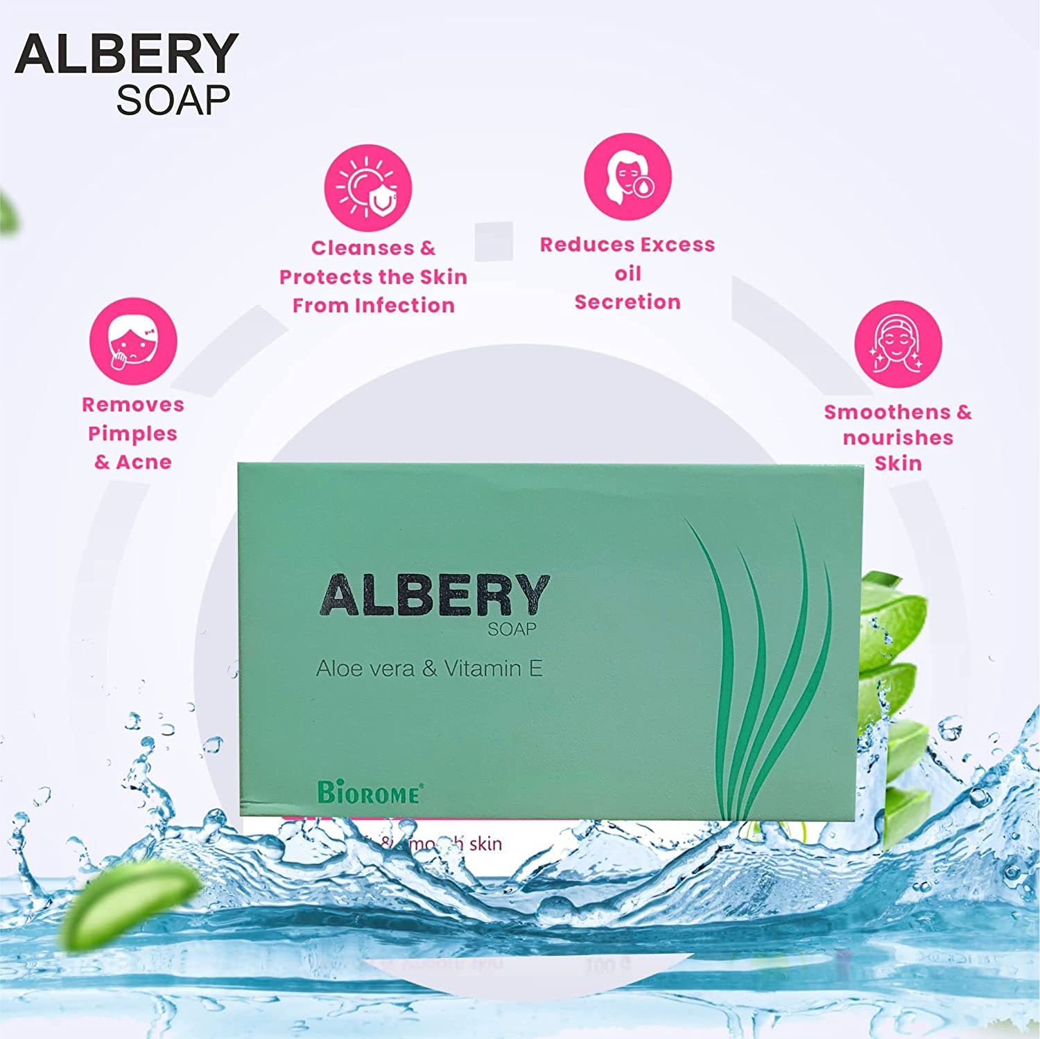 LYUD ALBERY Moisturizing Soap Bar with Aloe Vera & Vitamin E - Pack of 5 - Gentle Cleansing for Sensitive Skin, Daily Face & Body Wash, Natural Skincare Gift Set