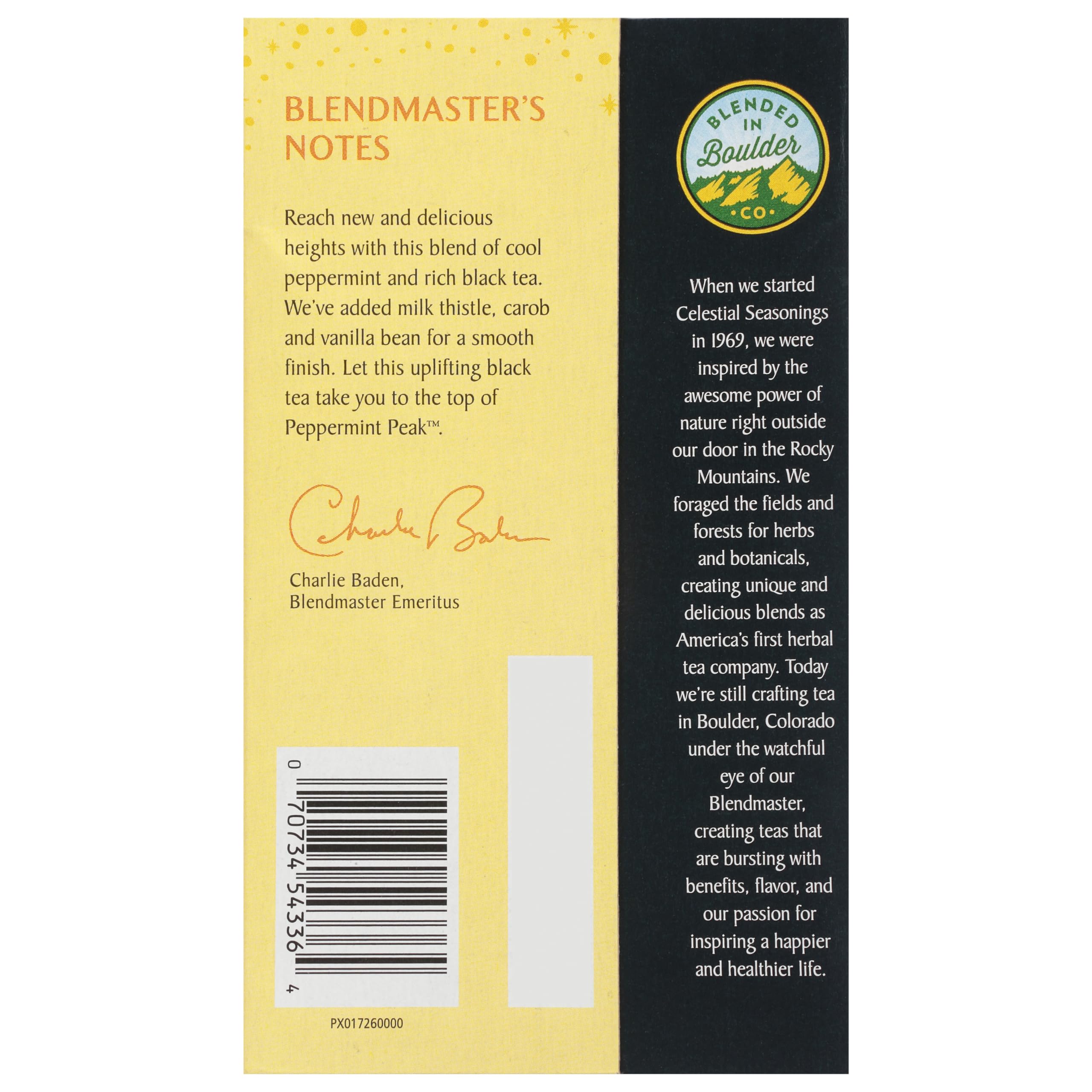 Celestial Seasonings Peppermint Peak Black Tea - 20 Tea Bags | Caffeine-Free Herbal Tea for Relaxation & Digestion | Perfect for Evening, Stress Relief & After Meals