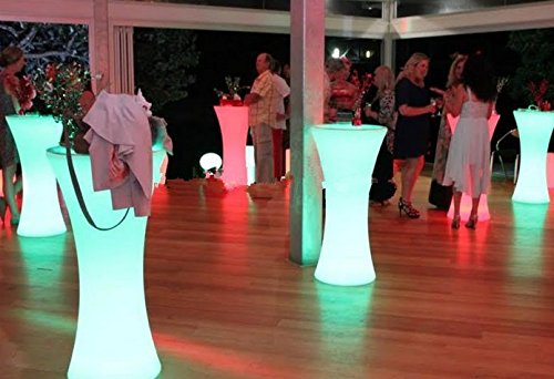 GOWE LED Round Cocktail Table with Illuminated Bubble Light - Modern Coffee Table for Living Room, Bar, Hotel & Party Decor - Perfect for Entertaining, Lounge Lighting & Home Decor