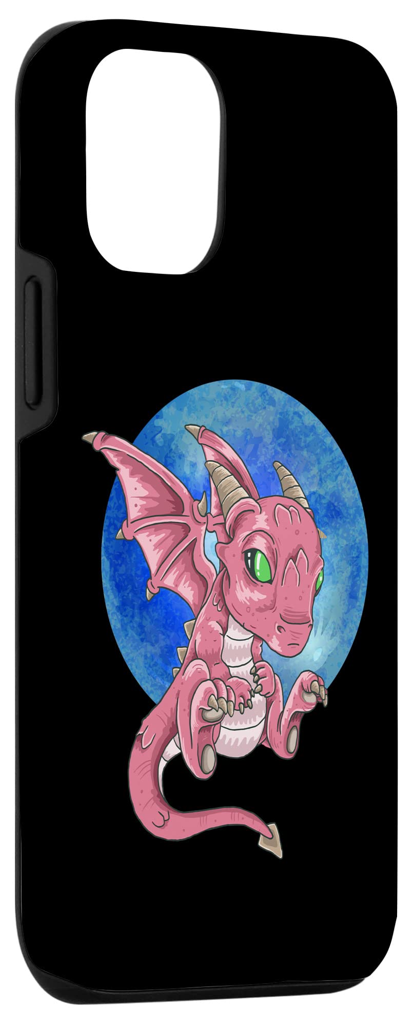 Premium iPhone 12/12 Pro Case - Blue Moon with Cute Sleeping Dragon Design | Shockproof Protective Cover for Daily Use, Travel & Work