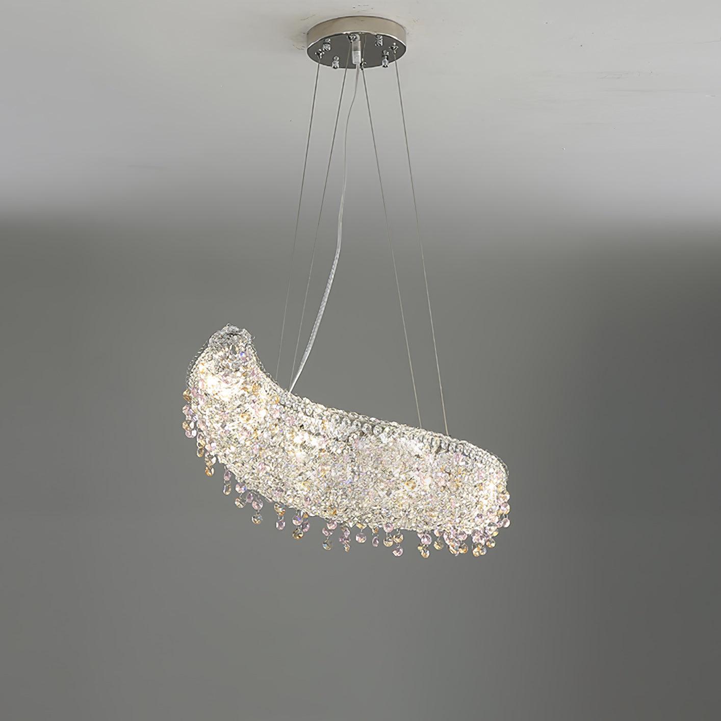 Elegant Boat Crystal Chandelier - Modern Nautical Lighting Fixture for Dining Room, Bedroom & Living Room Decoration