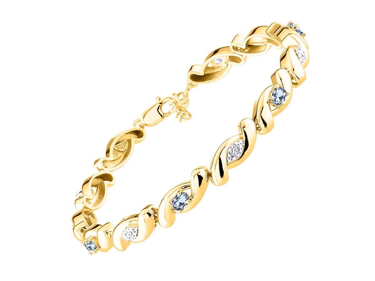 Rylos 925 Sterling Silver Infinity Twist Tennis Bracelet for Women - Adjustable 7