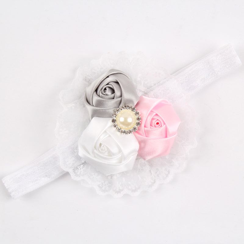 Elegant Rose Lace & Pearl Headband Hair Accessory for Women - Perfect for Weddings, Parties, and Special Occasions
