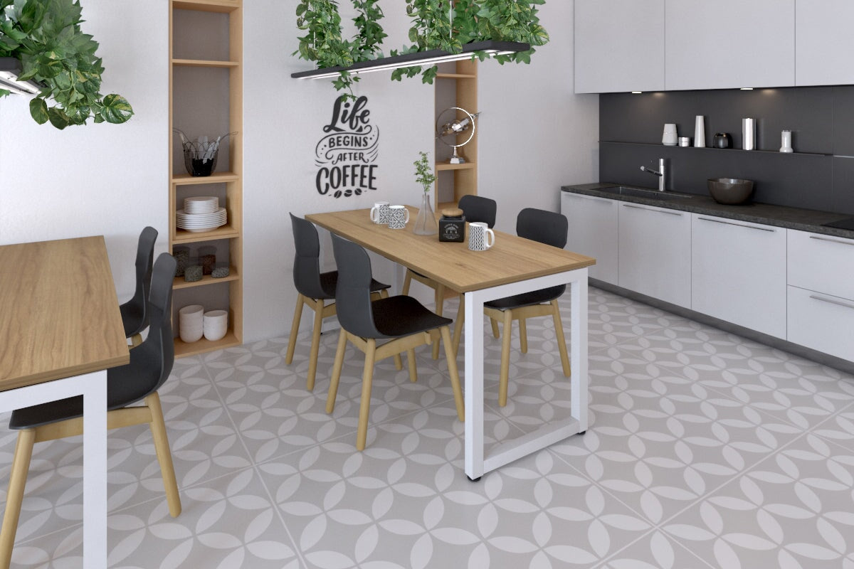 Quadro Loop Legs Table - 1600L x 800W Modern Dining Table for Home & Office - Perfect for Dining Rooms, Kitchens, and Workspaces
