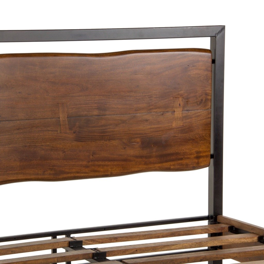 Aspen Wood Bed Frame - Queen Size Solid Wood Platform Bed with Headboard - Modern Scandinavian Style Bedroom Furniture for Home Decor