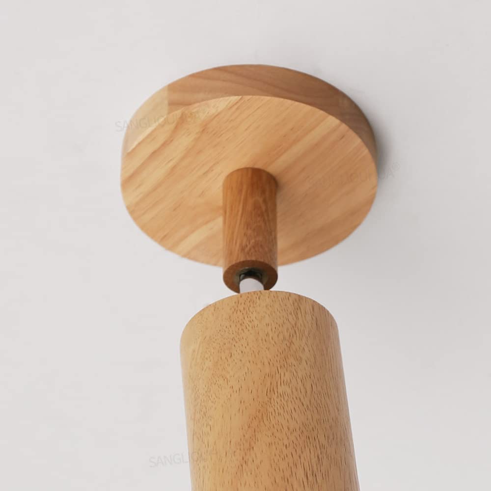 Nordic Japanese Style Solid Wood Wall Mounted LED Reading Light - Rotating Bedside Lamp for Bedroom, Study, Restaurant & Hotel Decor - Wooden Wall Sconce Spotlight with Adjustable Arm for Cozy Ambiance