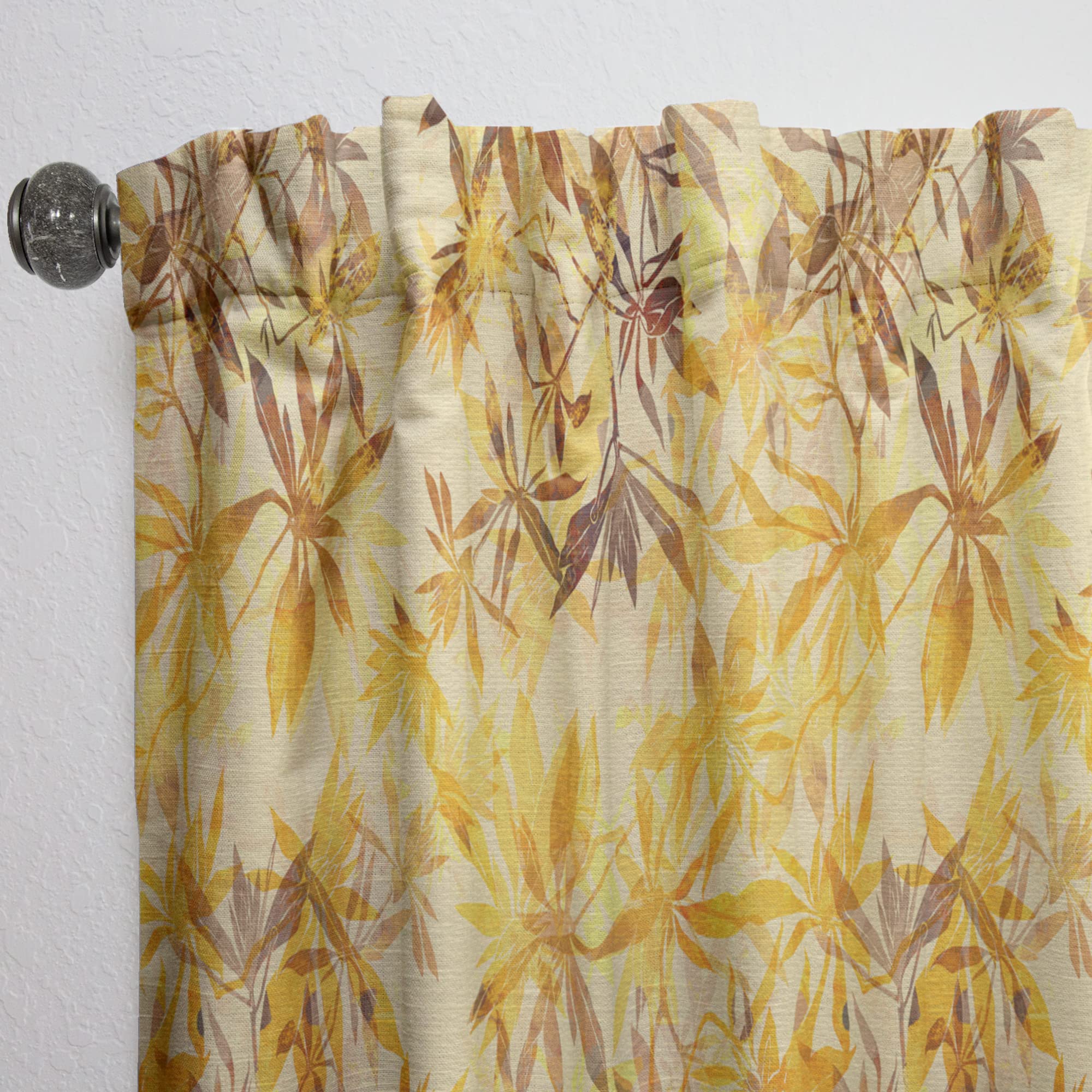 DesignQ Thermal Insulated Curtains - Abstract Herb Mix Pattern Single Panel 52x84 - Blackout Drapes for Bedroom & Living Room - Perfect for Energy Saving & Light Control