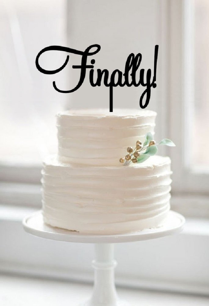 Elegant Black Cake Topper for Engagement, Wedding & Anniversary Decorations | Premium Party Cake Decoration for Celebrations & Special Events