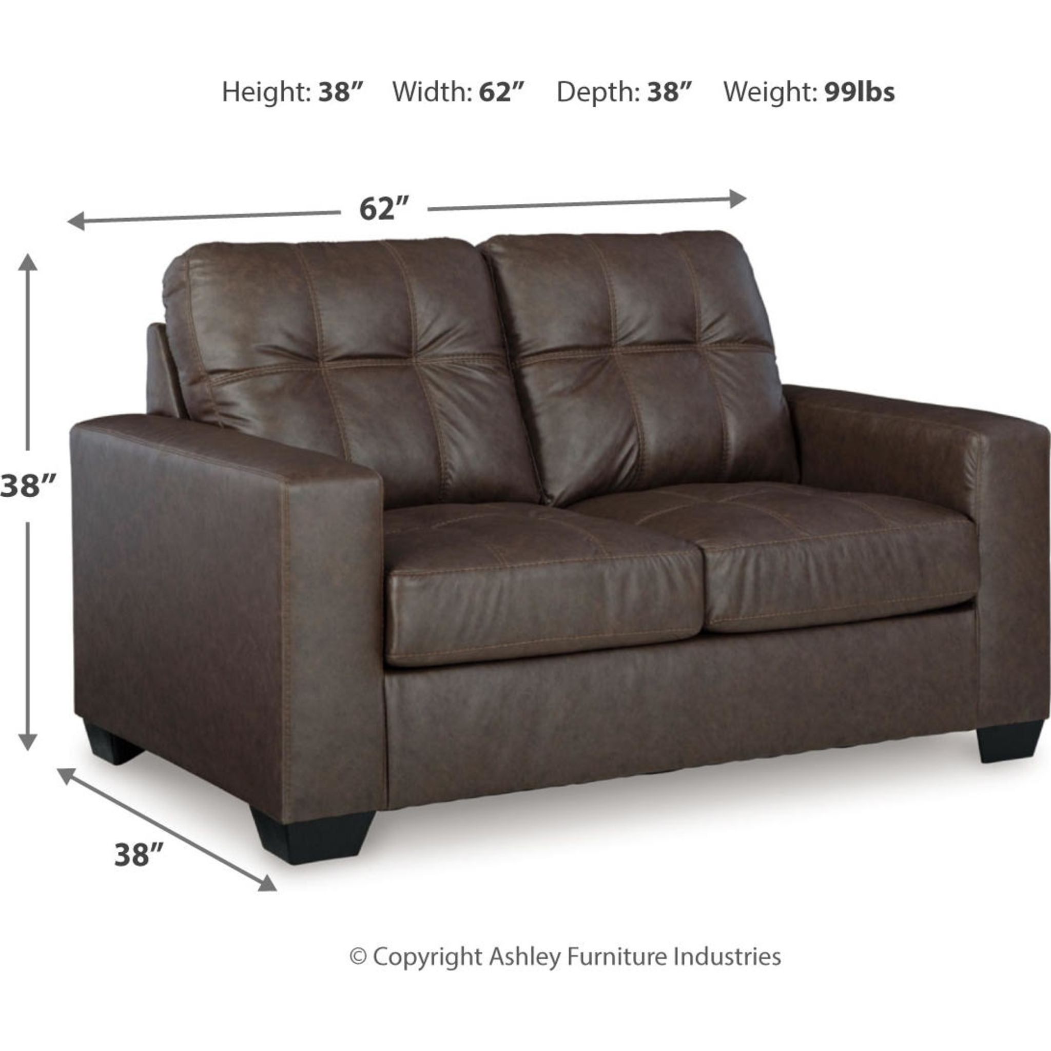 Barlin Mills Loveseat - Modern Comfortable 2-Seater Sofa for Small Spaces | Perfect for Living Room, Apartment & Cozy Home Decor
