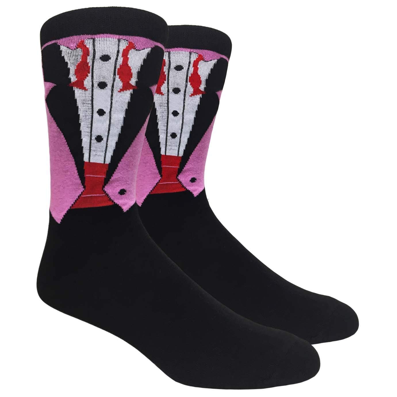 Stylish Men's Novelty Tuxedo & Bow Tie Dress Socks - Perfect for Weddings, Parties & Formal Events