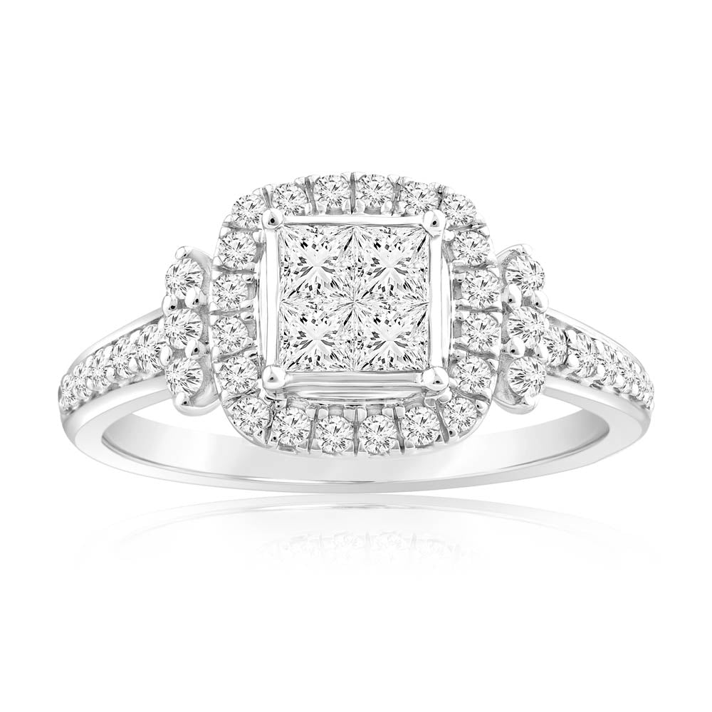 4/5 Carat Cushion Cut Diamond Engagement Ring in 14K White Gold - Perfect for Proposals, Anniversaries & Romantic Occasions