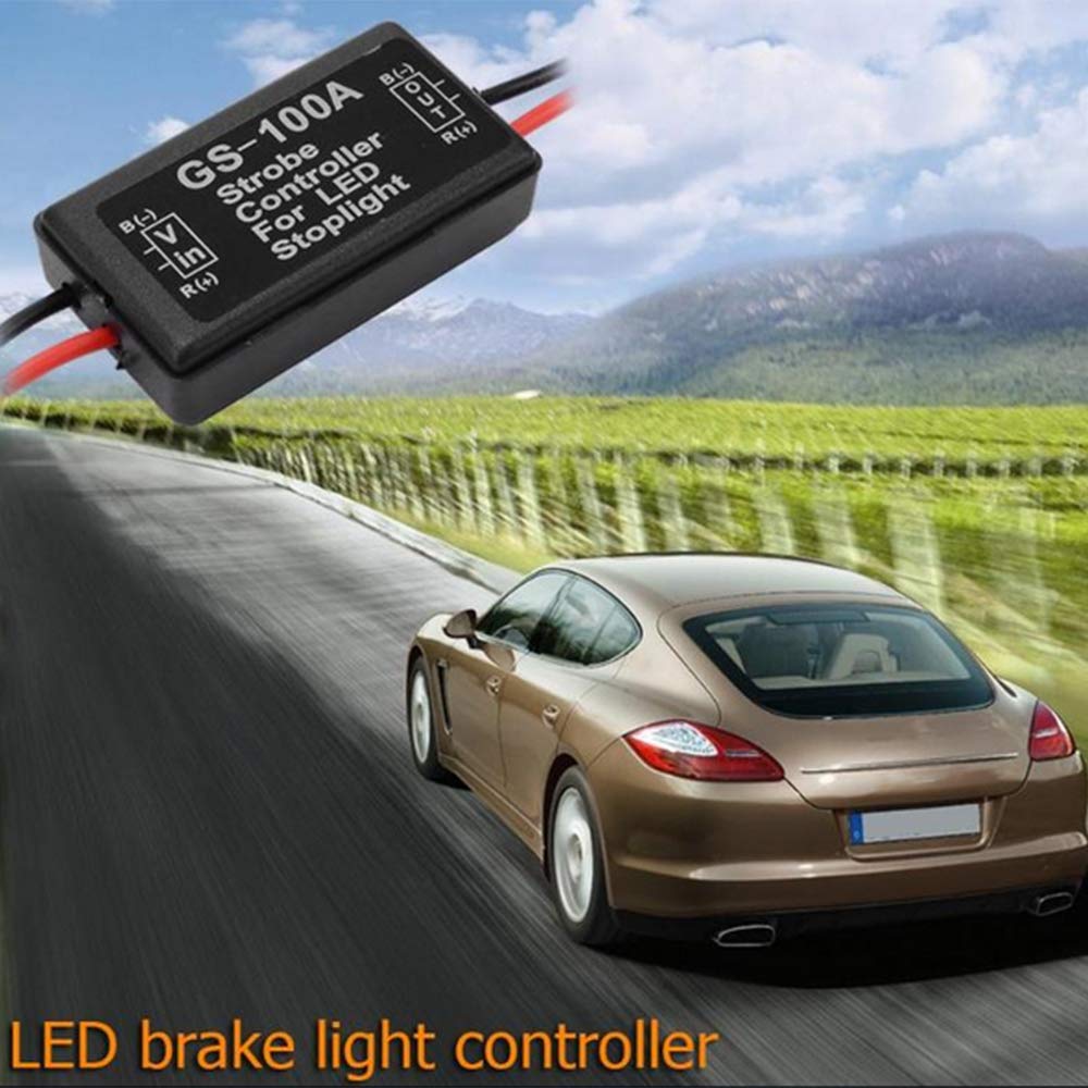 BlyilyB 12V-24V LED Strobe Controller Flasher Module - Universal 3rd Brake Light & Tail Stop Lamp Flasher (Pack of 1) for Cars, Trucks & Motorcycles - Enhance Safety with Attention-Grabbing Strobe Effects
