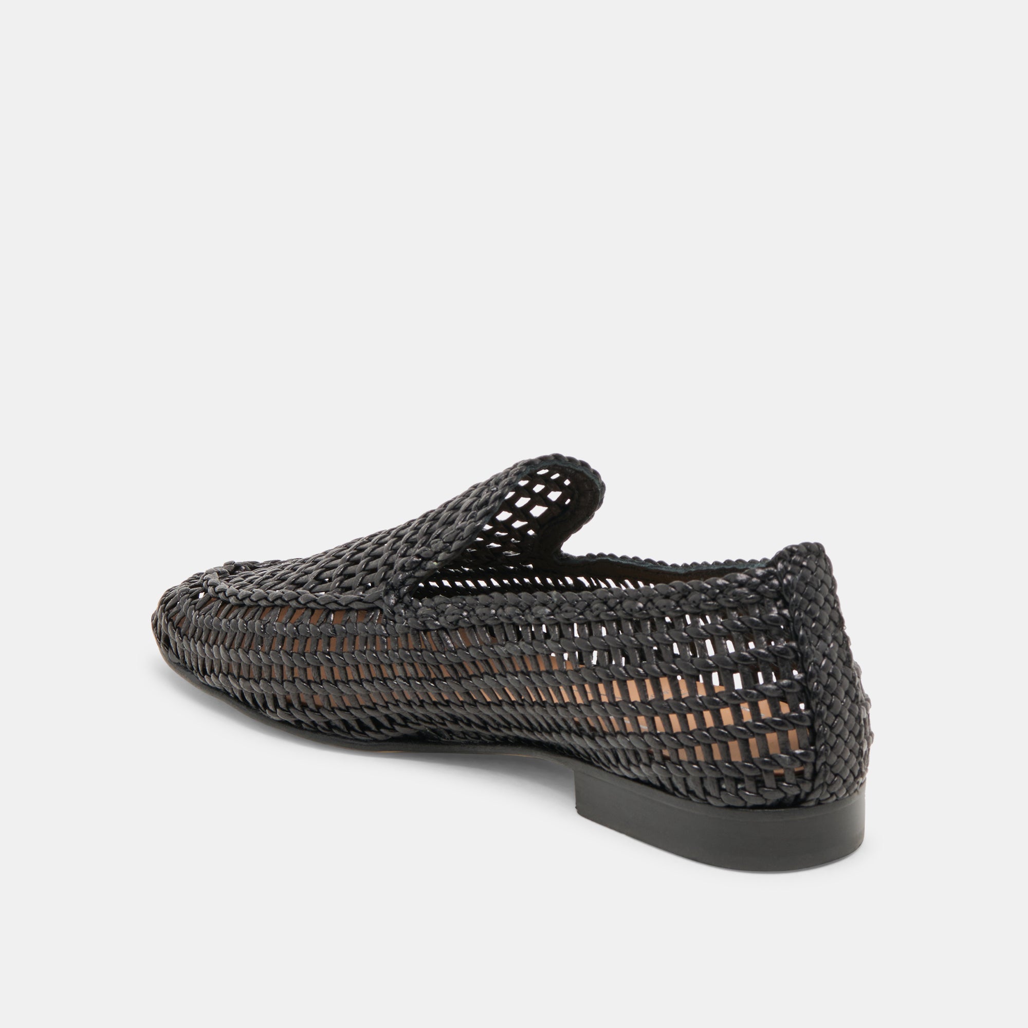 ARMOND FLATS BLACK WOVEN LEATHER Women's Shoes - Comfortable & Stylish Slip-On Loafers for Work, Office & Casual Wear