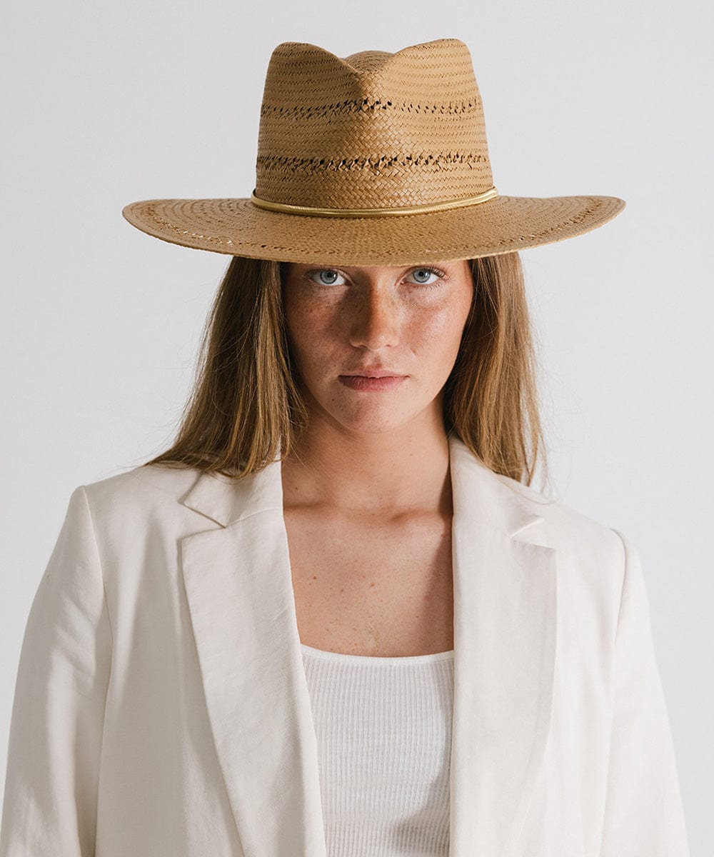 Sloan Fedora Straw Hat for Women - Summer Wide Brim Sun Hat for Outdoor Beach, Garden & Travel - Lightweight & Breathable