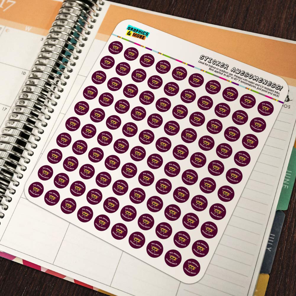 Funny Humor Stickers for Planners & Scrapbooking - Sex, Drugs and Sausage Rolls Design - Perfect for DIY Crafts, Journals, and Bullet Journals