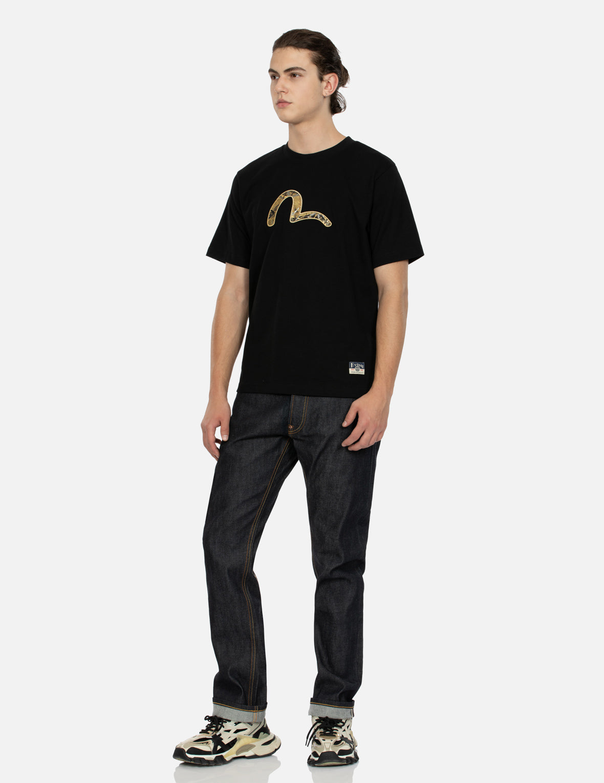 Sea God Print & Seagull Embroidered Regular Fit T-Shirt for Men - Casual Beachwear & Summer Vacation Style