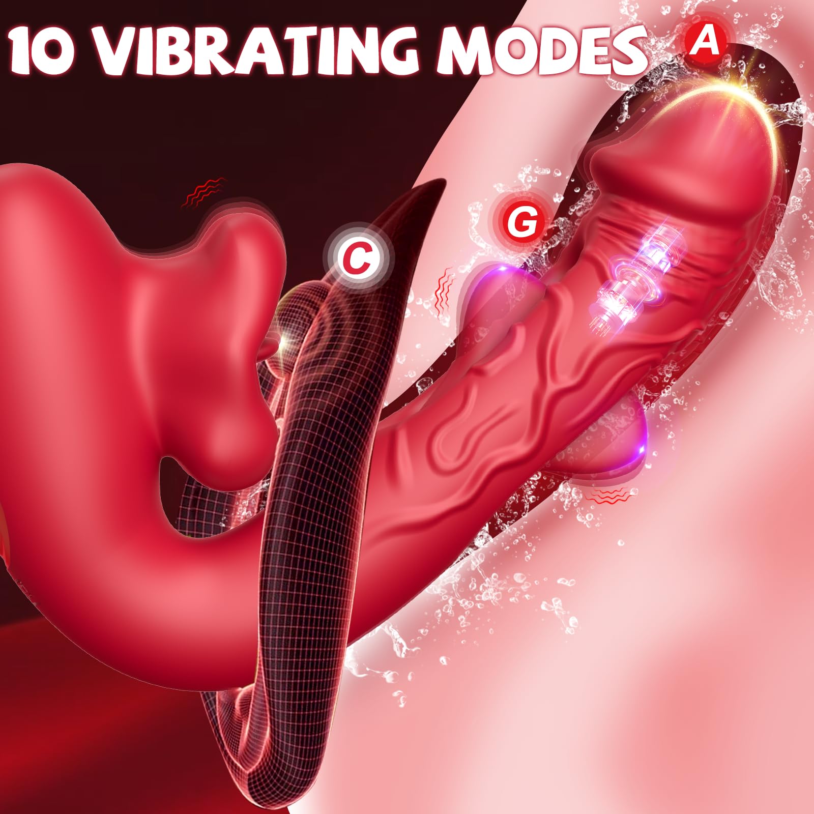 G Spot Vibrator & Clitoral Stimulator - 10 Vibration & Licking Modes for Women, Adult Sex Toy with Suction & Biting Functions for Nipple & Anal Pleasure - Perfect for Couples Play & Solo Intimate Moments