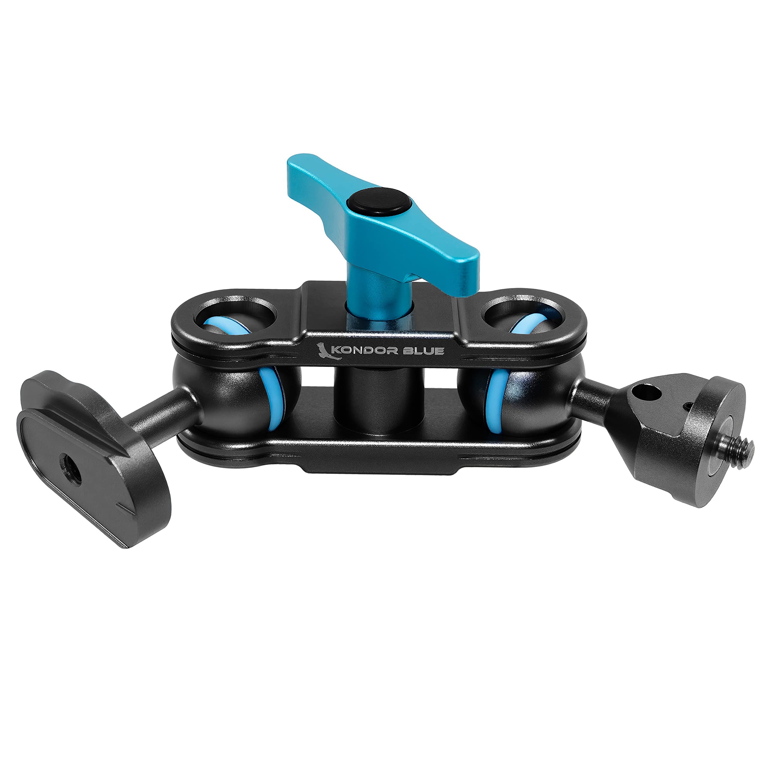 KONDOR BLUE Mini Quick Release Ball Head Adapter for Magic Arms, Friction Arms, Israeli Arms - Compatible with Camera Tripods, Gimbals, Video Monitors, Flash Brackets & Stabilizers | Professional Black Camera Accessory | Perfect for Studio, Vlogging & On-Location Filming