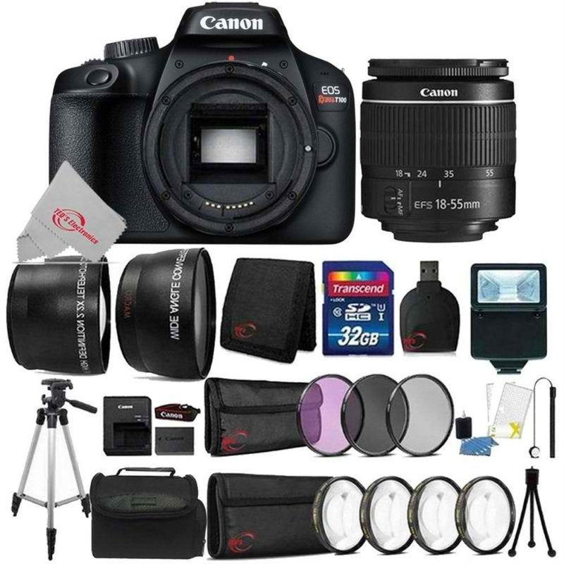 Canon EOS Rebel T100 DSLR Camera with 18-55mm Lens Kit - Perfect for Beginners, Travel Photography & YouTube Content Creation