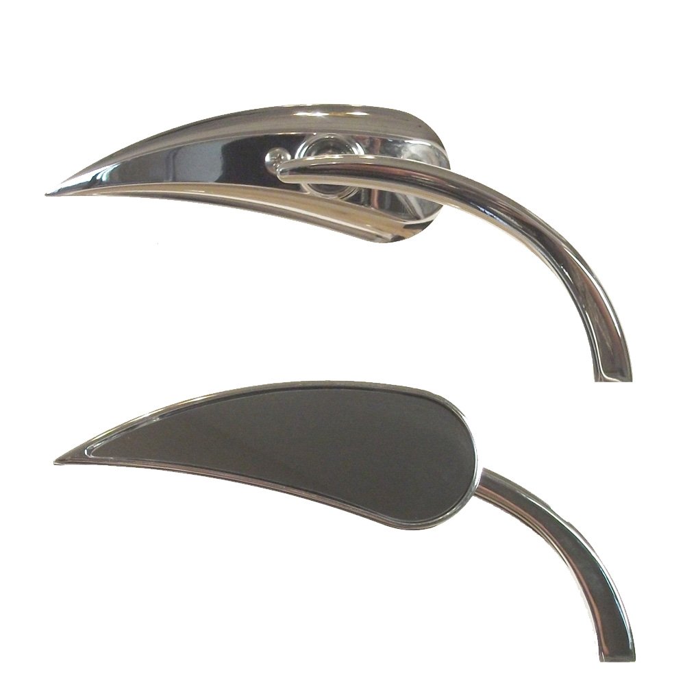 Chrome Micro Mini Teardrop Mirrors for Harley Davidson Motorcycles - NMM1819 | Sleek Side View Mirrors for Cruiser & Chopper Bikes
