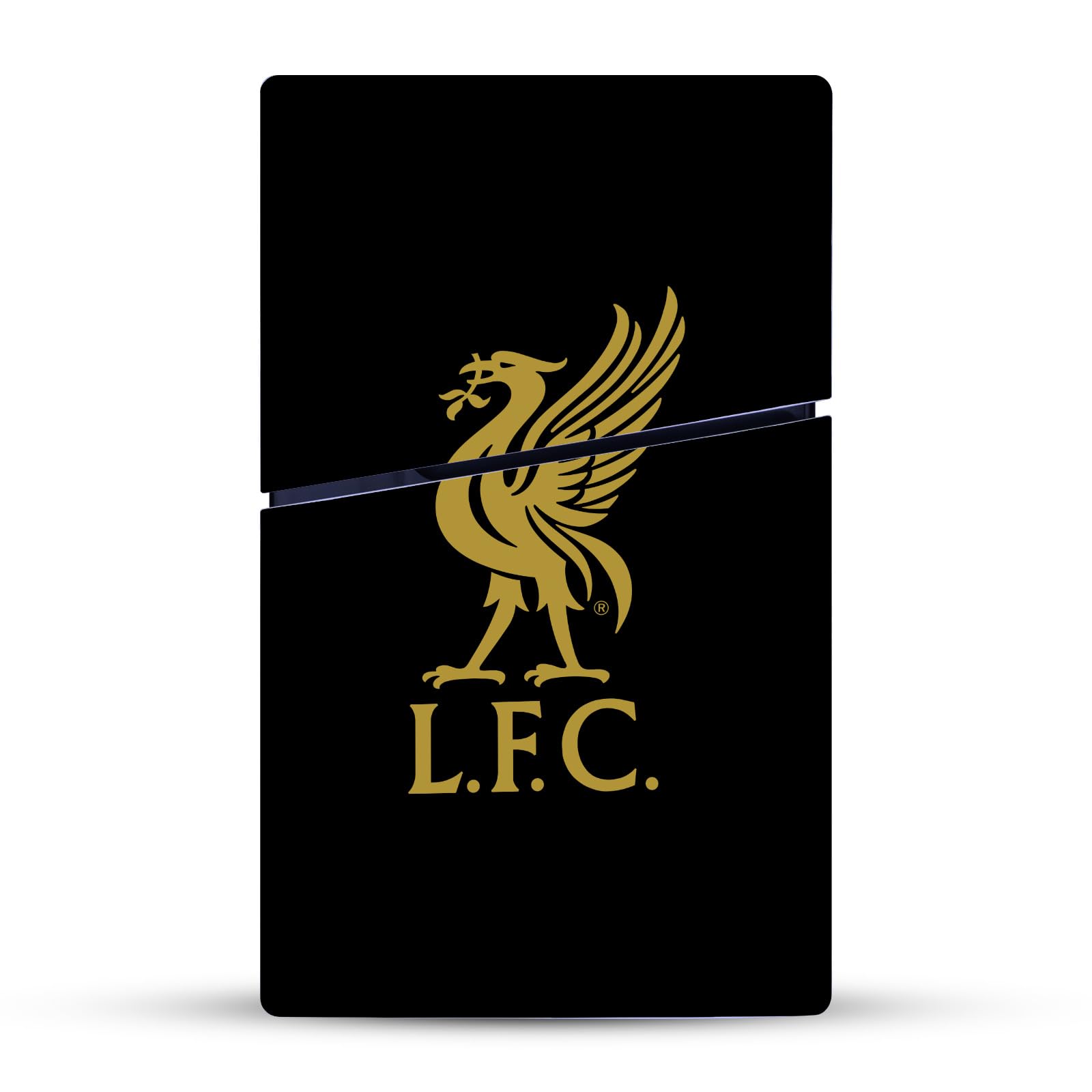 Official Liverpool FC Liver Bird Gold on Black Vinyl Skin Decal Sticker - Compatible with Sony PS5 Slim/Pro Disc Edition Console & DualSense Controller - Perfect for Gaming Setups & Football Fan Decor