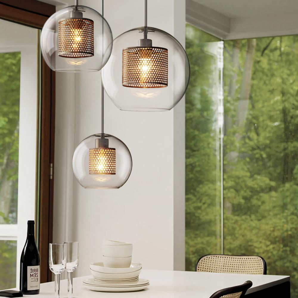 Chiswick Glass Pendant Light - Modern Hanging Ceiling Lamp for Kitchen Island, Dining Room & Bedroom Lighting