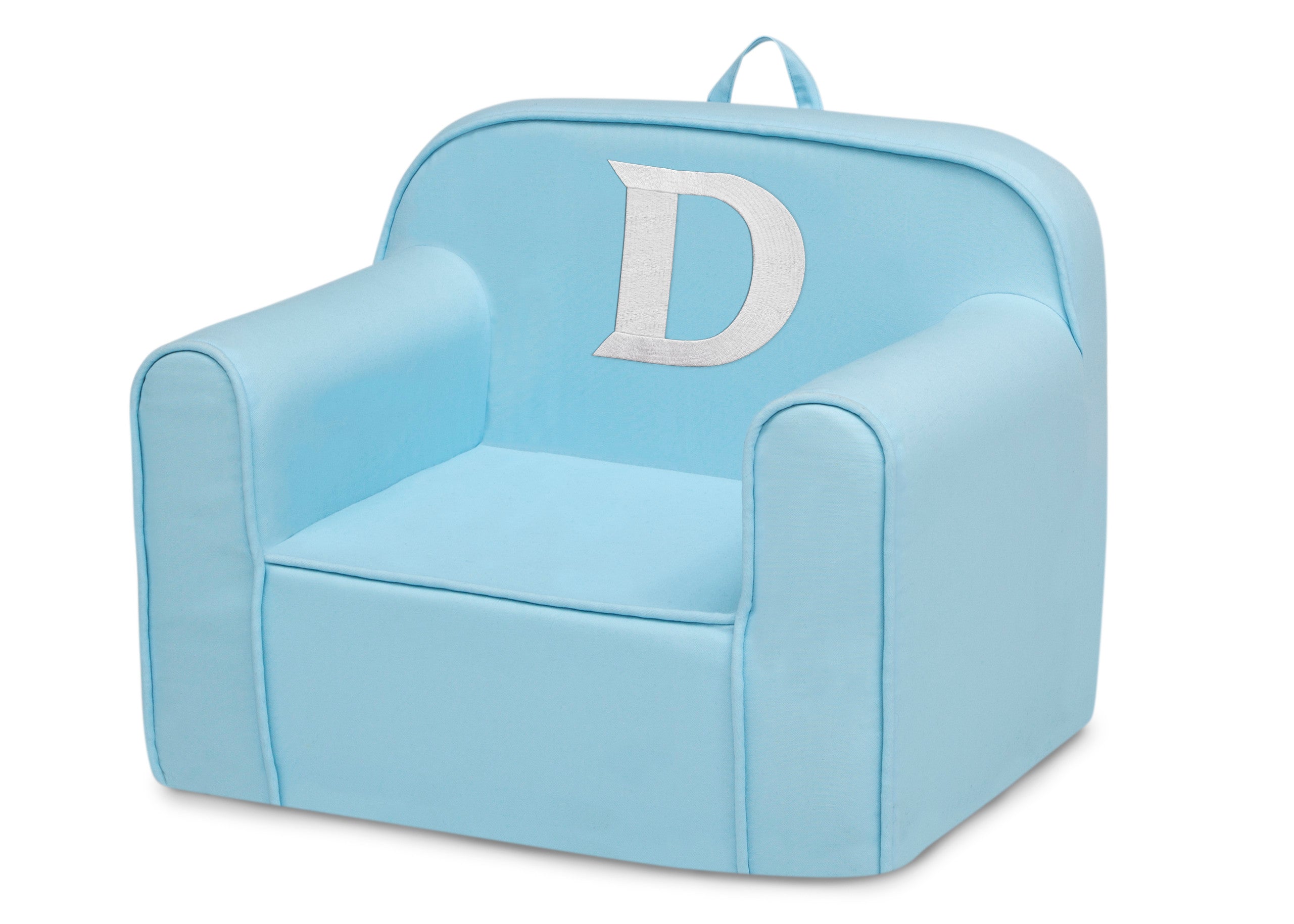 Personalized Monogram Light Blue Cozee Chair - Custom Plush Recliner for Living Room, Nursery & Office - Cozy Reading & Relaxation Seat
