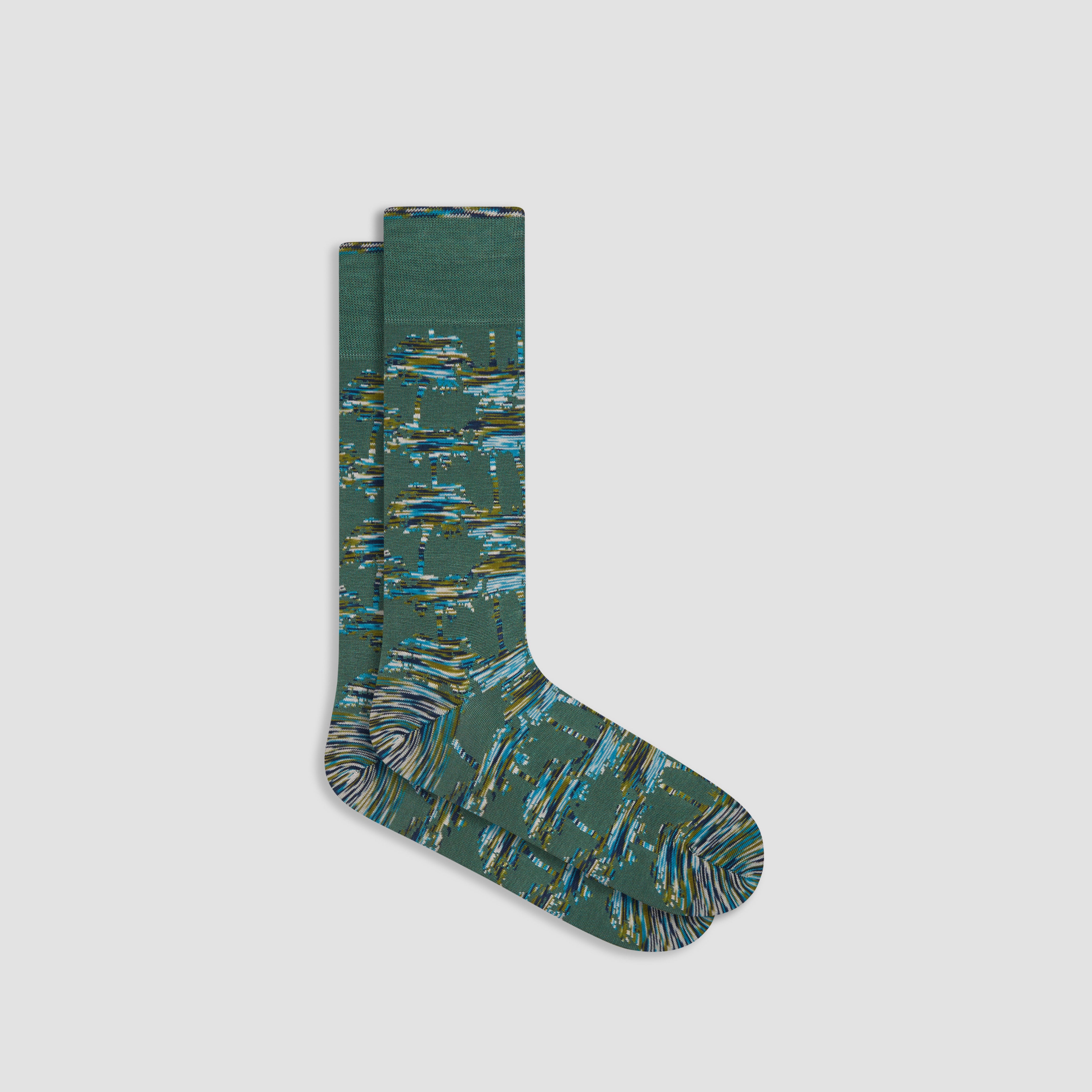 Abstract Mid Calf Socks for Women - Trendy Geometric Print Crew Socks - Comfortable Cotton Blend Casual Socks for Everyday Wear, Work, and Fashion Outfits